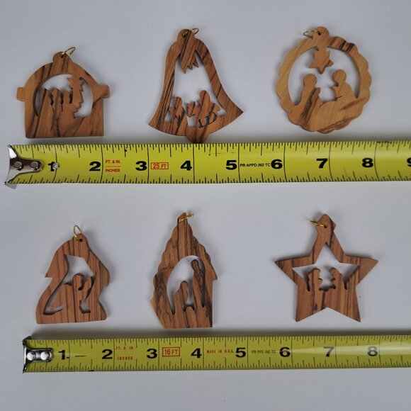 Olive Wood Holy Land Ornaments Handcrafted Lot of 12 - Picture 15 of 16